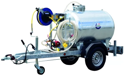 Citerne à eau roulante 1000L 90km/h 1 essieu flèche fixe Espaces verts PTC 1,5T