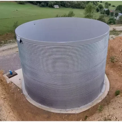 Réservoir d'eau en acier galvanisé 13m3 - Ø 3,5 m